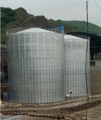 宏伟粮食钢板仓的安装全过程不用热焊接